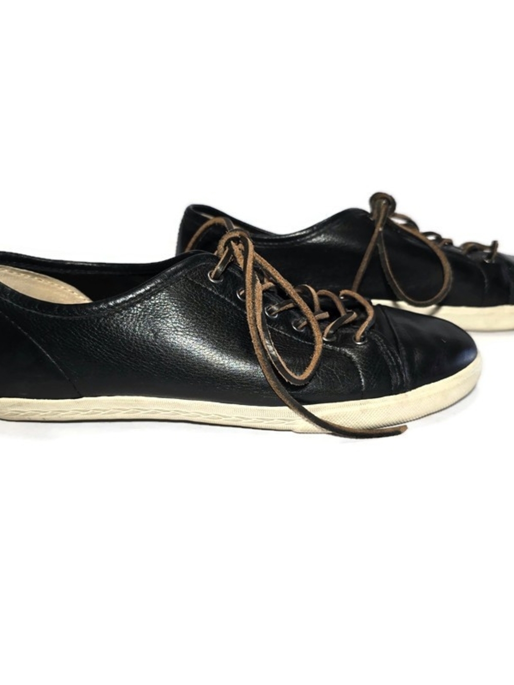 Frye Mindy Low Lace Leather Low Top Sneakers Women Black 9M